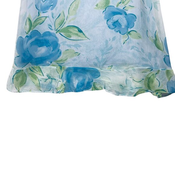 Floral bias-cut skirt JACKPOT blue and green size small - Picture 14 of 15